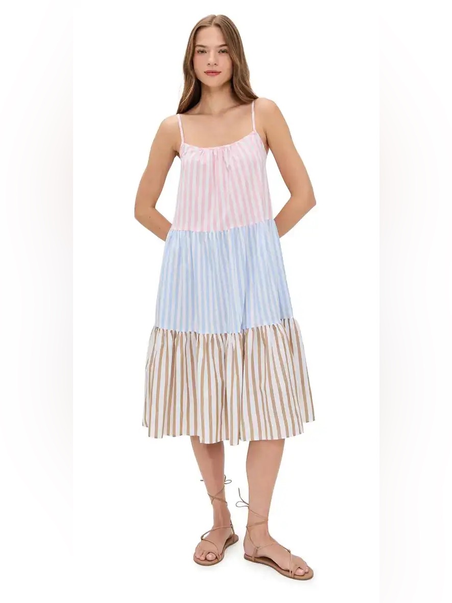 Nwt Le Bop Weekend Striped Midi $177 Dress